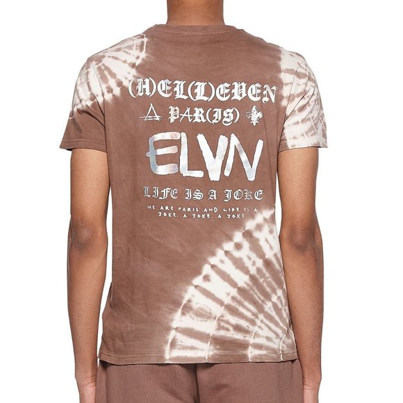 elevenparis Men's Deep Taupe Tie Dye Graphic T-Shirt, Medium - Picture 2 of 2